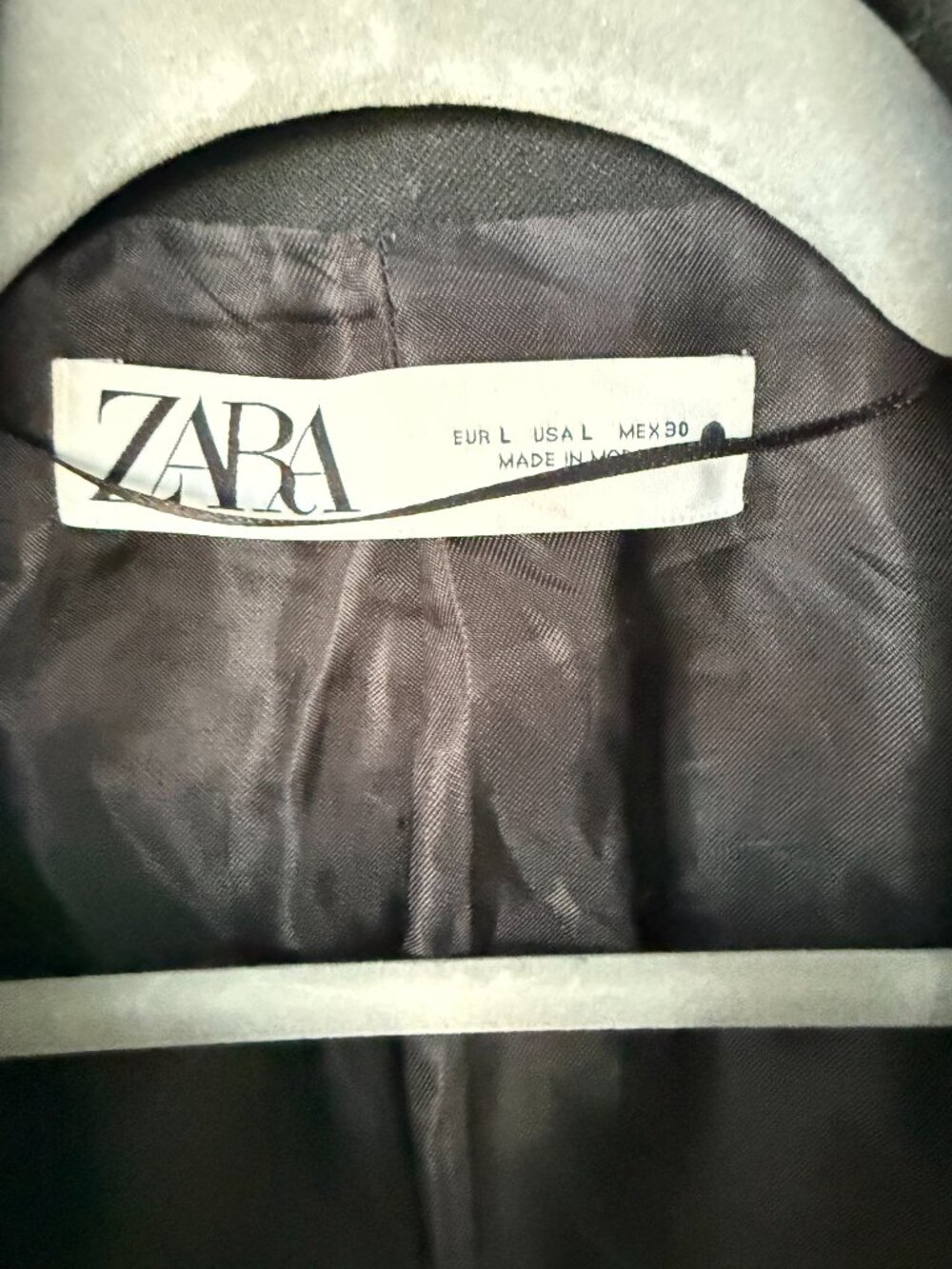 ZARA Black Straight Cut Buttoned Blazer Size L 9170/478/800 Tailored - Picture 3 of 5